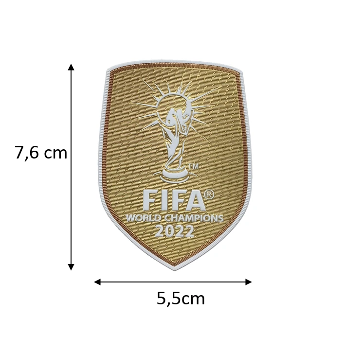 Gold Argentina World Champions 2022 Soccer Football Sports Iron on Applique Patch Badge