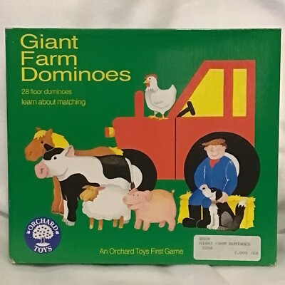 NEW 2006 Orchard Toys 28-Piece Giant Farm Dominoes Children s Learning Game