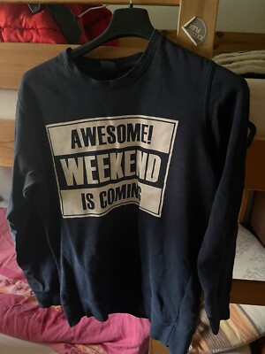schwarzes Pullover (M) Awesome Weekend is Coming, New Yorker