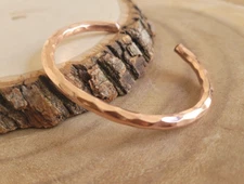 Hammered Solid Copper Cuff Pure Copper Arthritis Therapy Heavy Bracelet