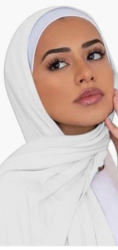 HIJAB SCARF HEADCOVER SHAWL WRAP LOT OF 3 1 RED 1 WHITE 1 LIGHT BROWN 70"×30" - Picture 3 of 8