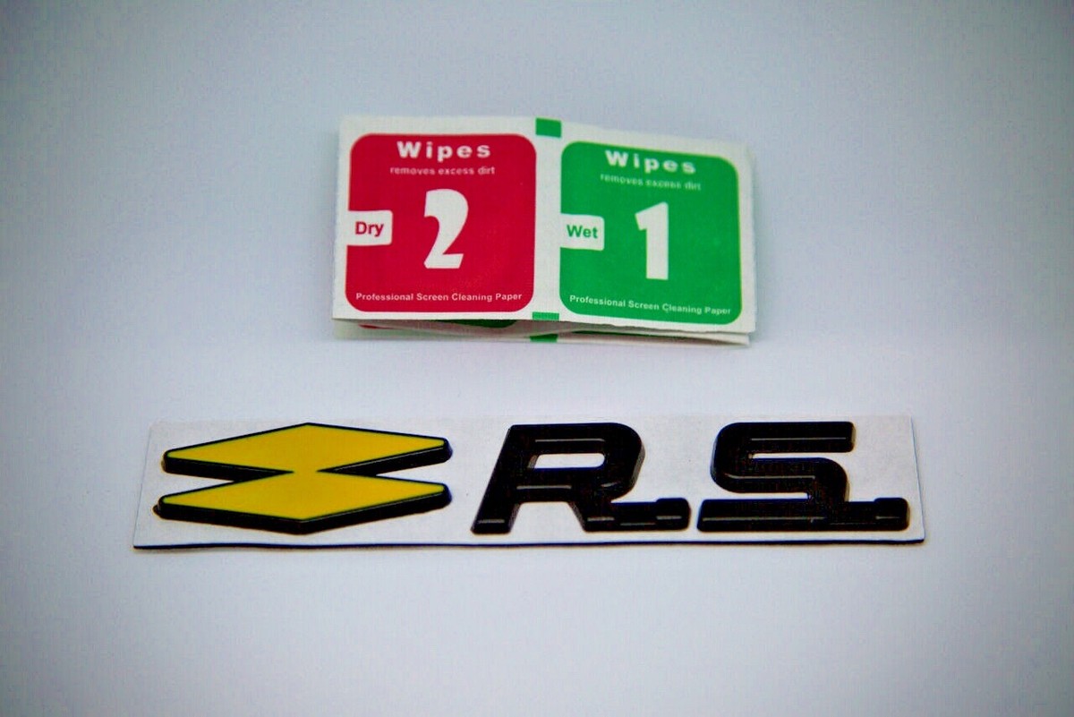 Black RS Renault Sport Metal Boot Badge Emblem /Clio /Megane  