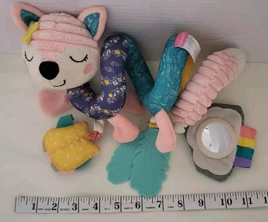 Детская игрушка Infantino плюшевая лиса спираль погремушка зубочистка розовая сенсорная активность - Изображение 2 из 4