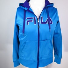 Fila Women's Shiny Blue Full Zip Hoodie Size M