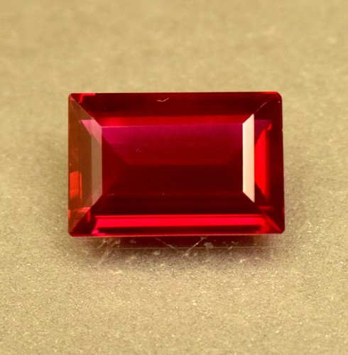 5.40 ct MOZAMBIQE Certified Red Ruby Glass Filled BAGUETTE Cut Loose Gemstone