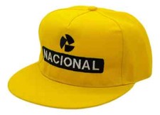 AYRTON SENNA - NACIONAL - F1 - YELLOW TRUCKER HAT - FLAT CAP - NEW 
