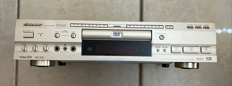 PIONEER DVD PLAYER, MODEL DV-K102. Gold. Karaoke. 1999. FOR PARTS OR REPAIR. - Image 2 of 4