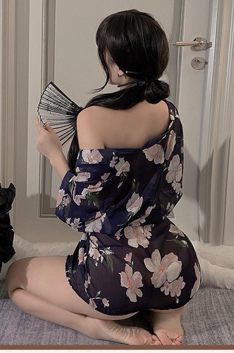 Sexy Dessous japanischer Cosplay Kimono Morgenmantel Erwachsene Minikleid Nacht Porno Kostüme - Bild 11 von 20