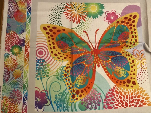 Fabric Lot Garden II Butterfly Brights PANEL Jason Yenter / #11216 Ombre Daiwabo image 12
