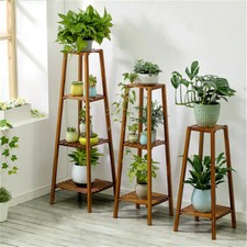Wood Flower Pot Plant Stand Corner Shelf 2/3/4 Tier Display Rack Indoor Outdoor