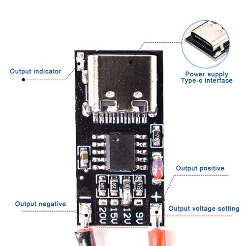 PD/QC Decoy Board Fast Charge USB Boost Module Type-C 9V 12V 15V 20V Fast Ch _xa - Photo 5/7