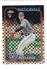 2024 TOPPS CHROME BASEBALL JACKSON RUTLEDGE ROOKIE X-FRACTORS CARD 42. rookie card picture