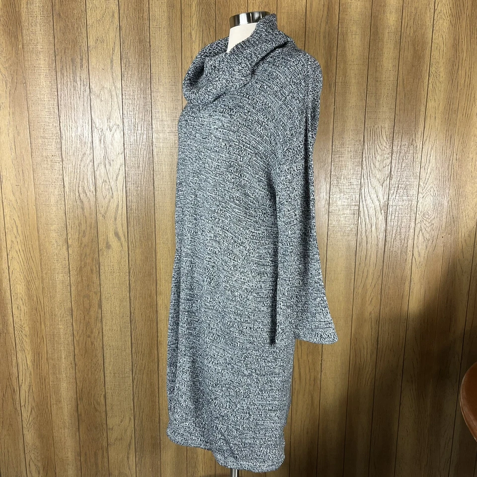 Vestido Suéter Nine West (Talla XL) Para Mujer Negro Tostado Manga Larga Capucha Cuello Foto 4 de 4