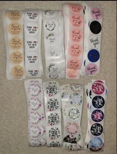 100 THANK YOU STICKERS/THANK YOU STICKER VARIETY 1.5 INCH SMALL BUSINESS 