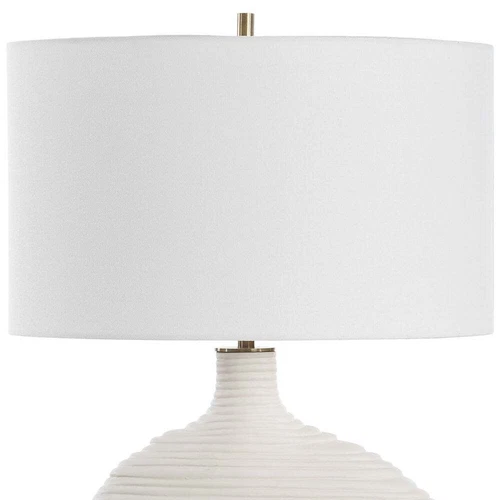 DUOSTACKED MODERN 24" TABLE LAMP WHITE CERAMIC UTTERMOST 30473 - Picture 5 of 7