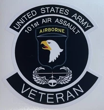 US Army 101st Airborne Division Air Assault Veteran Sticker Waterproof D4