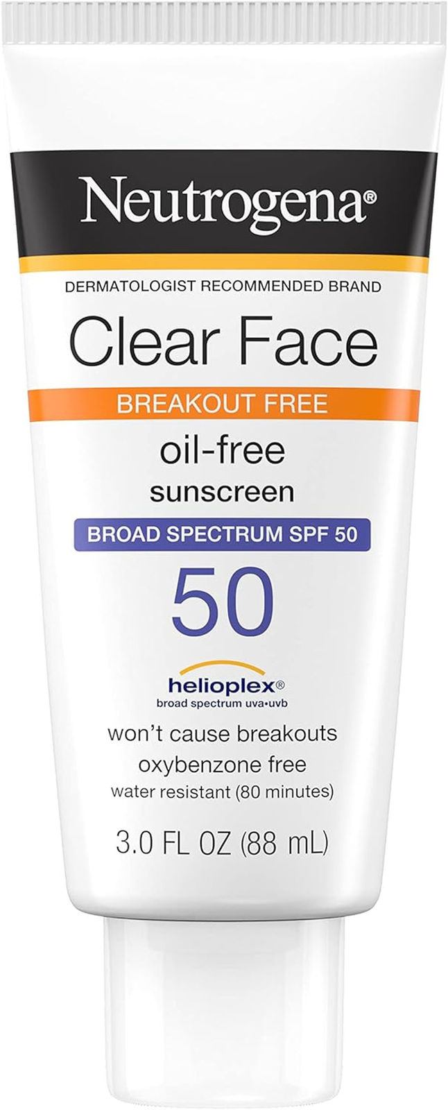 Broad Spectrum SPF 50 Clear Face Sunscreen for Breakout-Free Protection, Fragrance-Free Lotion-image