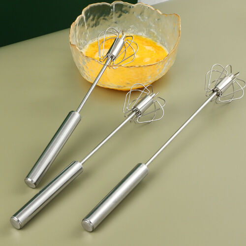Stainless Steel Egg Beater Rotating Semi-Automatic Hand Push Whisk Kitchen Tools