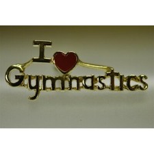 I Heart Gymnastics Pin, NEW