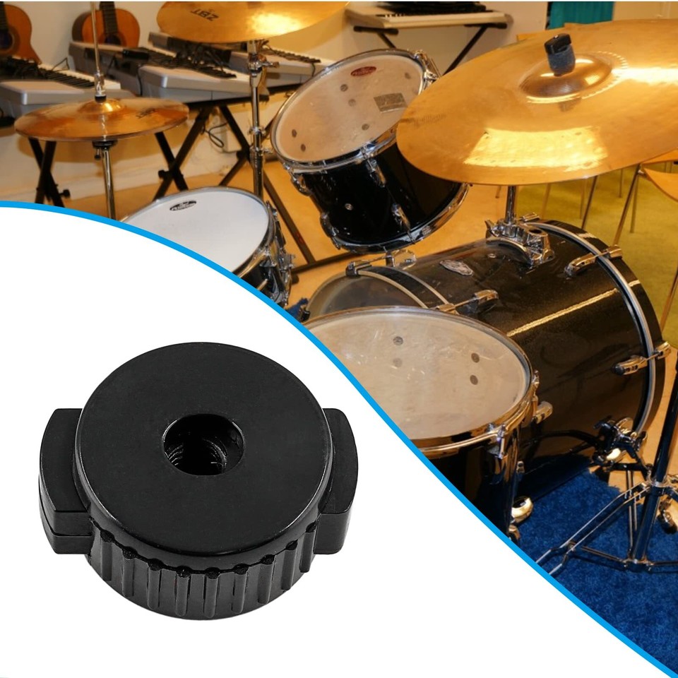 12 Pcs Black Cymbal Nuts 8mm Plastic Quick Release Cymbal Mate Nut for