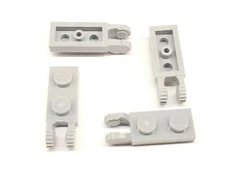 50x - Light Bluish Gray Hinge Plate 1x2 Locking with 2 Fingers on End and 9 Teet