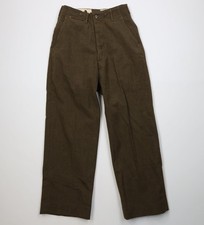 Vintage 50s USGI Korean War Mens 28x29 Wool OD 33 18 oz Wide Leg Pants Green USA