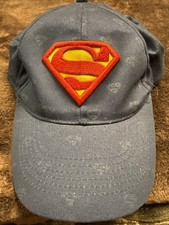 Superman DC Comics Blue Logo Youth Baseball Cap Hook Loop ADJ 100 Cotton