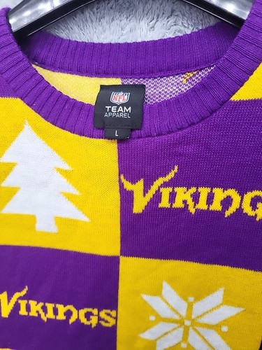 NFL Licensed Men's Minnesota Vikings Purple/Gold Ugly Sweater Size Large - Picture 7 of 21