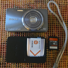 Sony DSC-W570 Digital Still Camera 16.1 MP With Charger Battery SD Card
