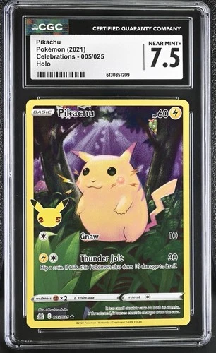 Pokémon GRADED 2021 Pikachu 005/025 Holo Celebrations 7.5 CGC ENGLISH