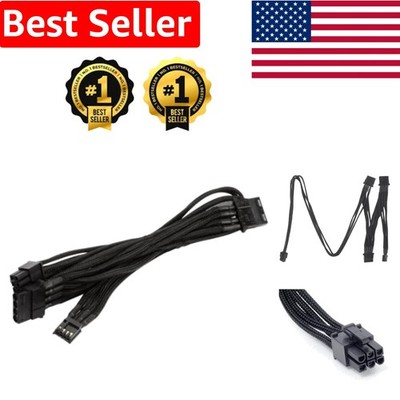Individually Sleeved Black PSU Cable - 3x 4-Pin Molex & Floppy Adapter