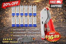 New Coaxial Compression Tool Kit Crimper Wire Stripper TV Coax Cable CCTV Repair