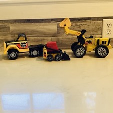 VTG.Tonka Stones Gravel Quarry Bobcat ,Loader, Lowboy Set 1978 READ