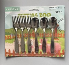ANNOVA Kids Petting Zoo Silverware 6pcs Child Flatware Utensils Animals