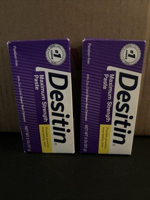 Desitin Maximum Strength Zinc Oxide Diaper Rash Paste 2 Oz Long lasting | 2 PACK