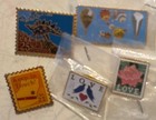 Stamp Design  Pins/Pinbacks Mixed Lot Various Designs Love Stamp Christmas — photo 1