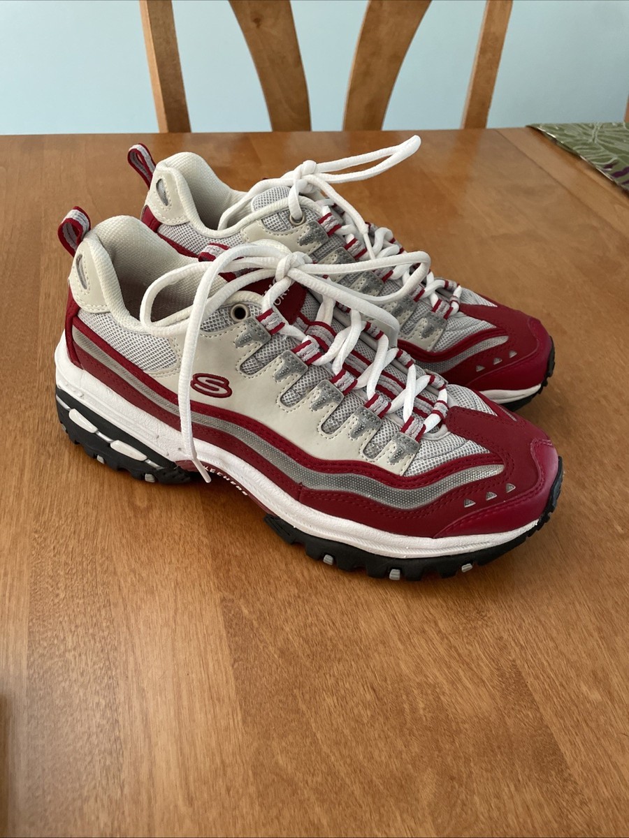 Sketchers Vintage 90’s Y2K Platform Sneakers RARE Red Silver White Platform  Sz