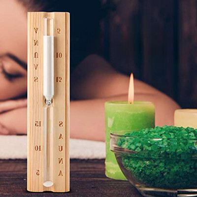 Sauna Sanduhr 30cm Wandhalterung Holz Sand Timer f��r Dampfbad Entspannung Nutzu