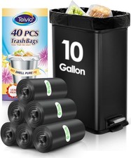 10 Gallon 40 Counts Tall Kitchen Black Trash Bags Garbage Bags by , Bathroom ...