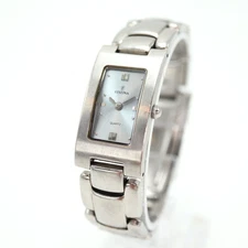 Festina Womens Silver Tone Watch 18mm Rectangle 6" Steel Bracelet w New Battery