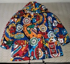 Giacca parka con cappuccio Moschino Super Hero stampa flipper taglia 8 uomo media rara Graal