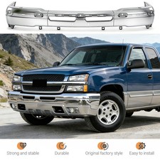 Front Bumper Face Bar Chrome Steel For 2003-2006 Chevrolet Silverado 1500