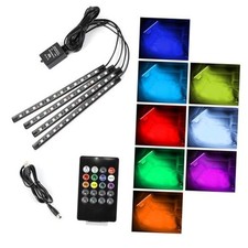 Car LED Interior Light, 48 LED Lights Multicolor Music Car Strip USB Remote