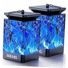 Solar Lanterns Outdoor Waterproof, Upgraded 99 LEDs 2 Pack Art Decor-Blue