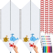 50 Pcs DIY Blank Kites for Large Kite Making Kit Bulk Easy to Fly Set Party w...