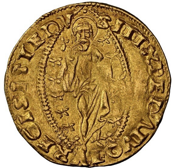 GOLD Italy Venice 1554-1556 AD Francesco Venier Zecchino Ducat Jesus Coin NGC AU