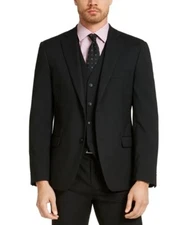 Alfani Mens Slim fit Suit Jacket Blazer 40 S Black Solid Stretch