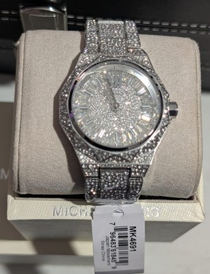 Michael Kors MK4691 Raquel Pave Damenuhr Silberfarben Kristall Pave. Silber 