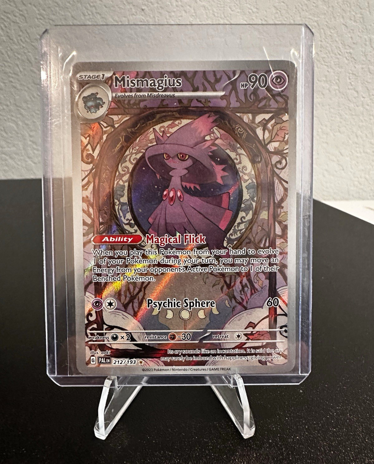 Pokemon Mismagius 212/193 - SV02 Paldea Evolved Holo Illustration Rare 2023 NM