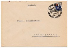 Franz&ouml;sische Zone 1946 Einzelfrankatur Sonderstempel Alpirsbach Michel Nr.  9